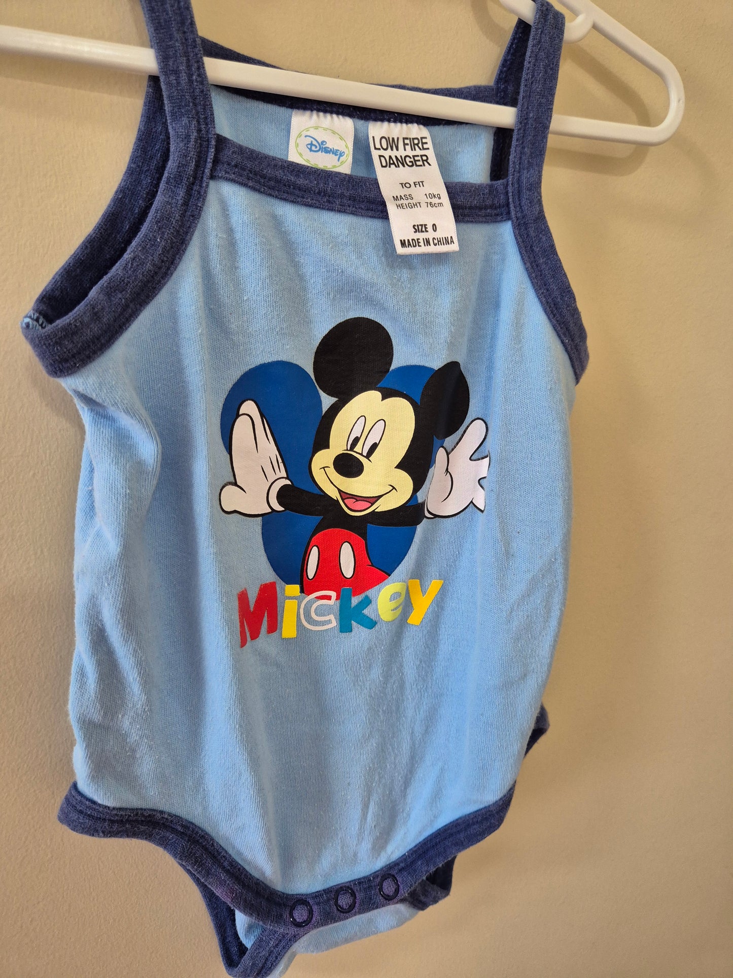 Mickey Mouse Singlet Bodysuit - Size 0