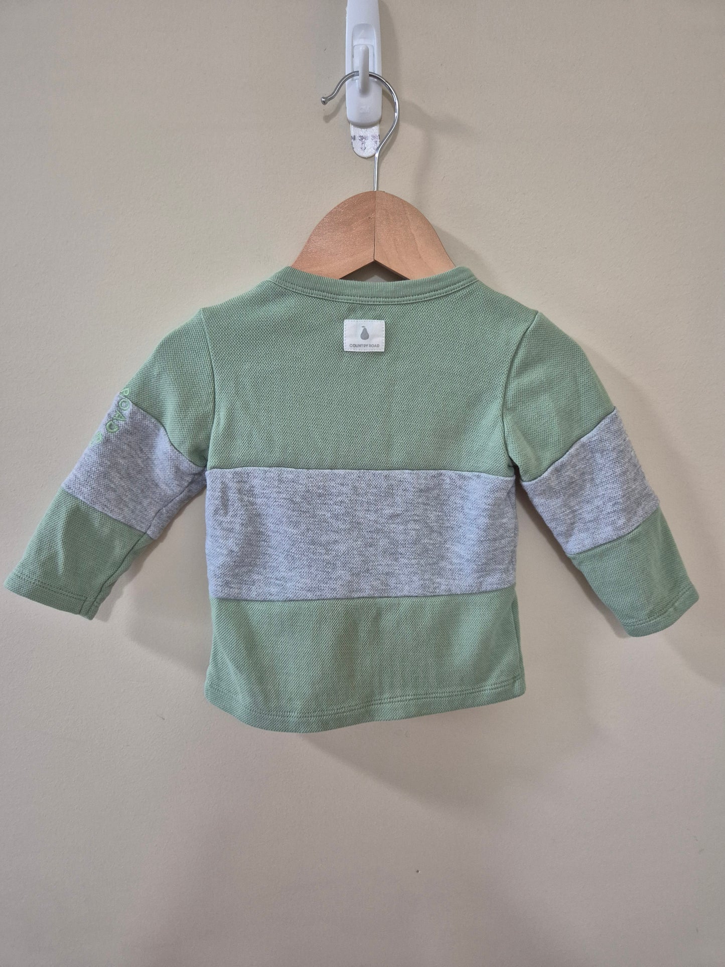 Country Road Green and Grey Long Sleeve Shirt Size 00