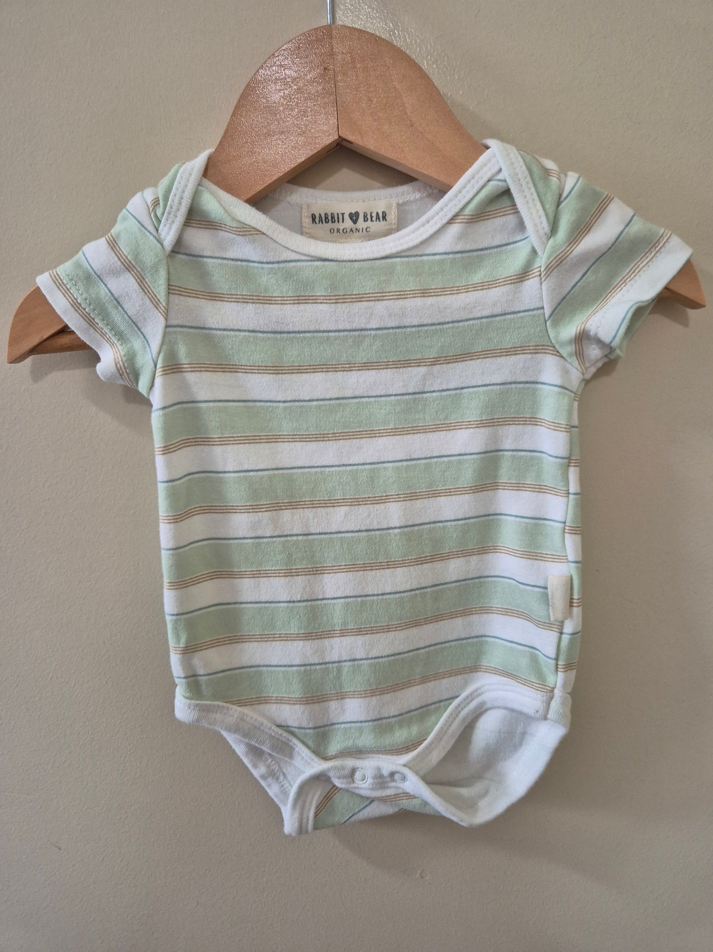 Rabbit + Bear Organic Striped Bodysuit Size 000