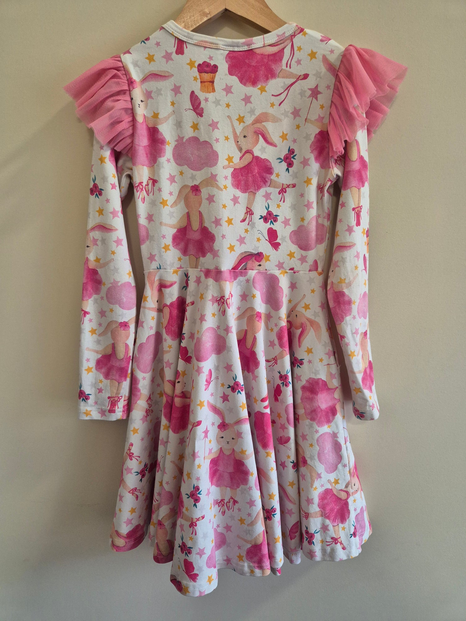 Rock Your Kid Bunny Ballerina Long Sleeve Dress Size 7