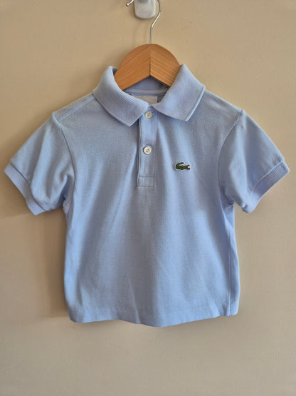 Lacoste Light Blue Polo Shirt Size 2