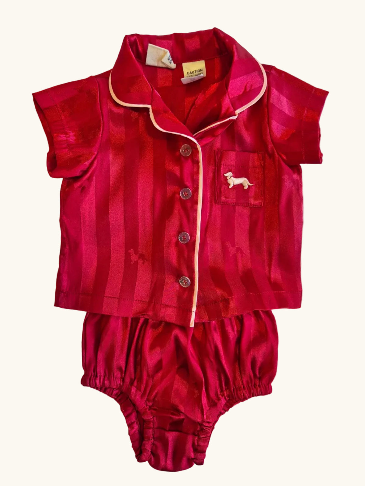 Peter Alexander Red Satin PJ Outfit Set Size 00