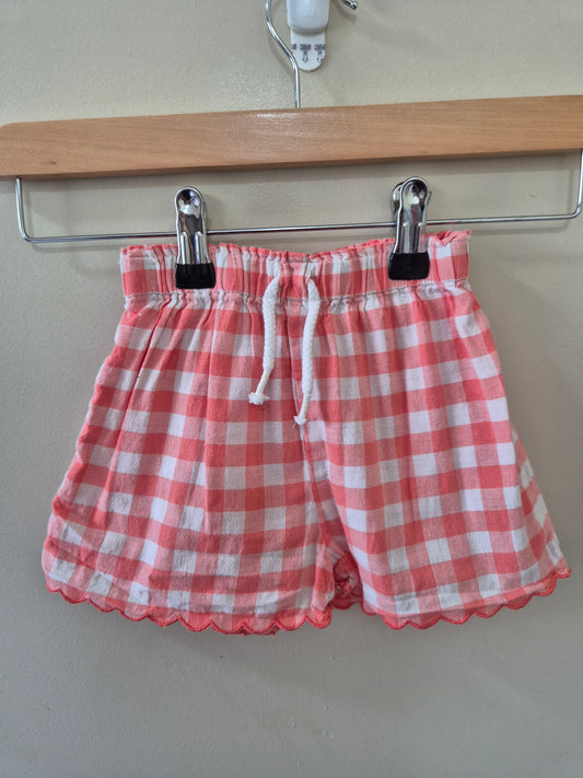 Purebaby Pink Gingham Size 1 Shorts