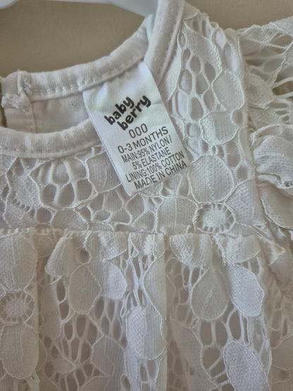 White Floral Dress Bodysuit - Size 000