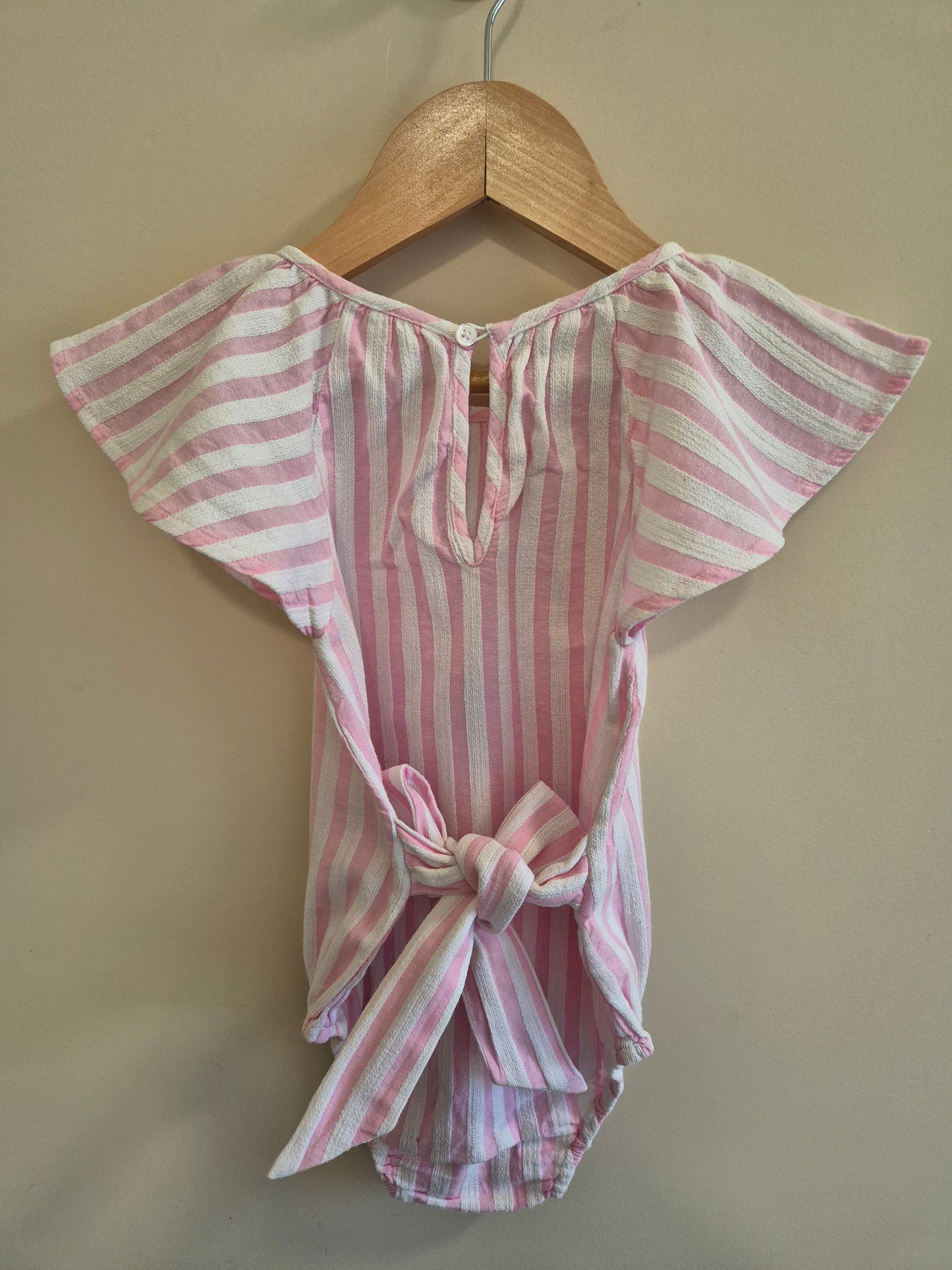 Country Road Striped Pink & White Romper Size 2