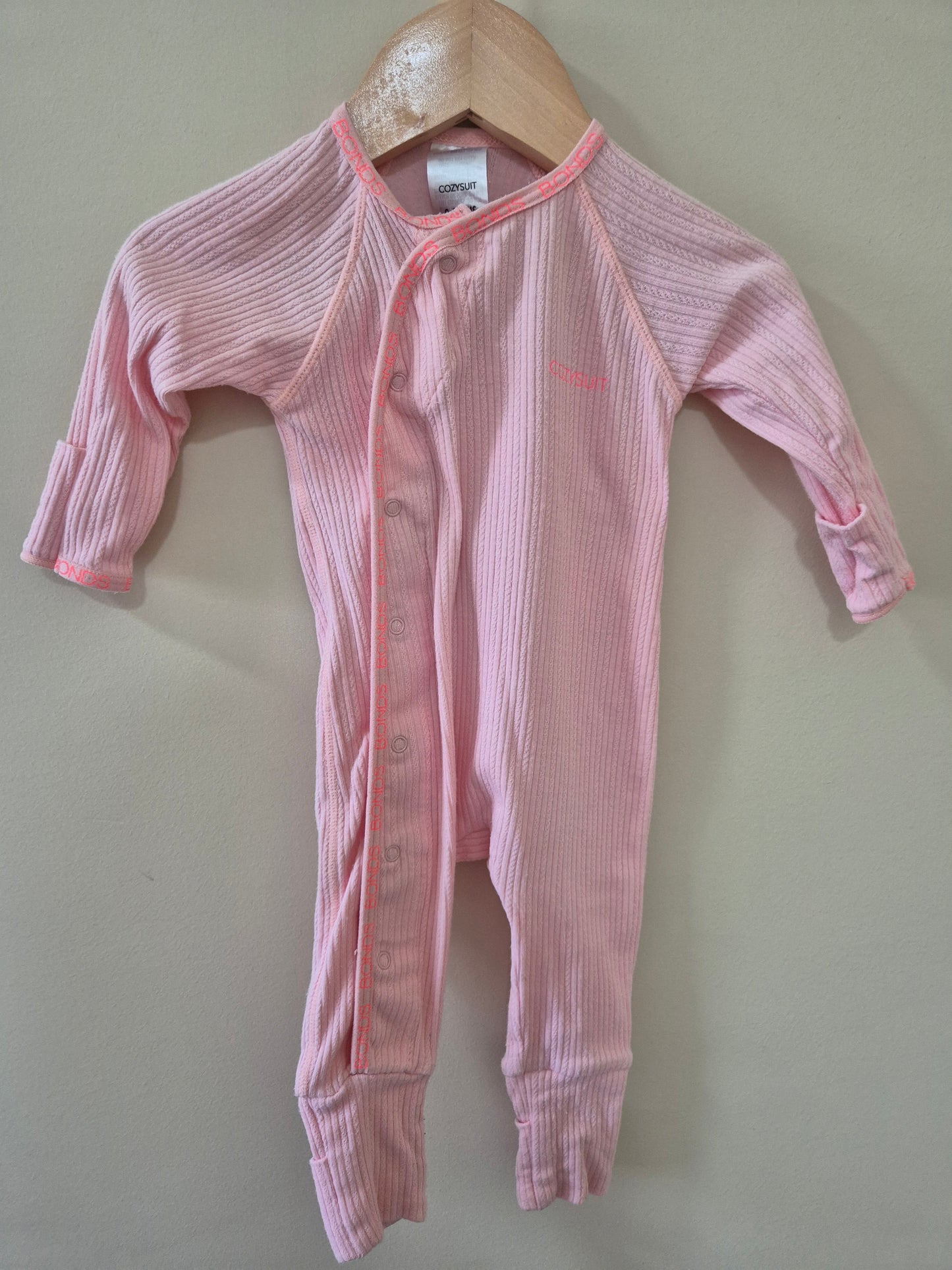Pink BONDS Cozysuit - Size 000