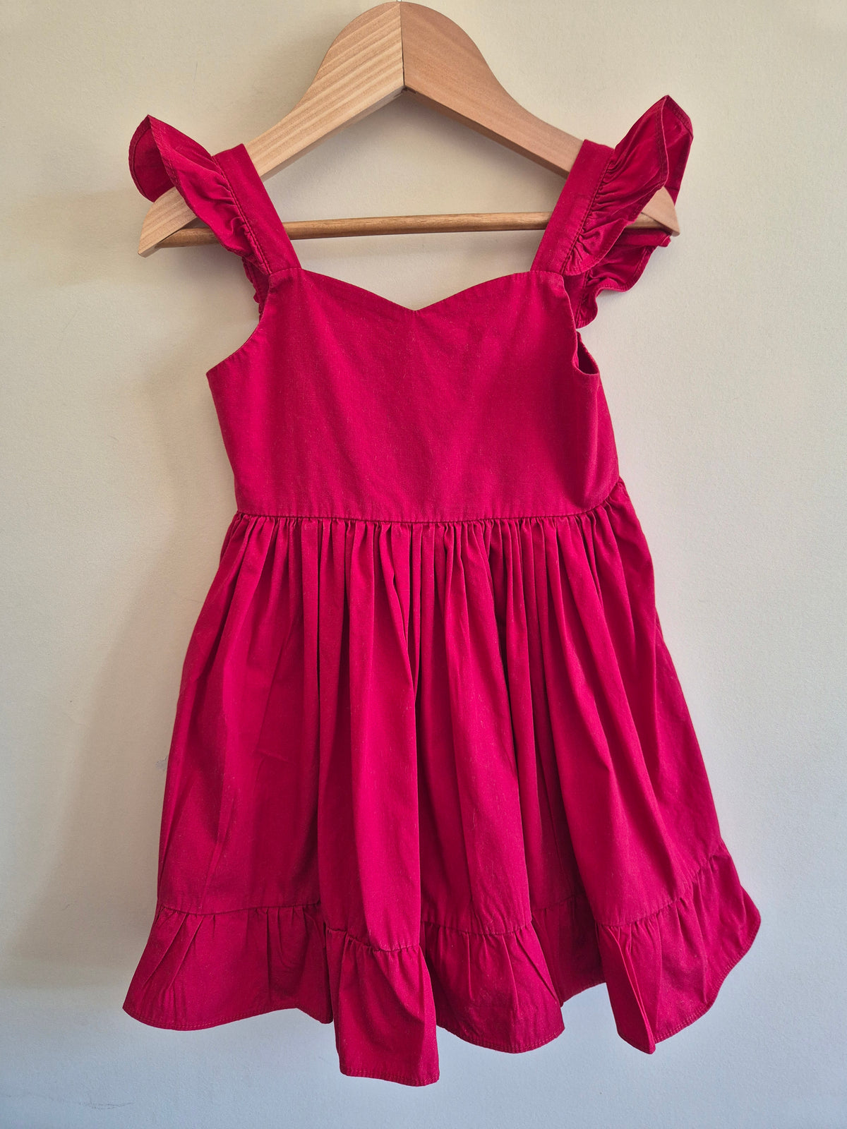 A Little Lacy Phoebe Chiffon Dress in Christmas Red Size 2