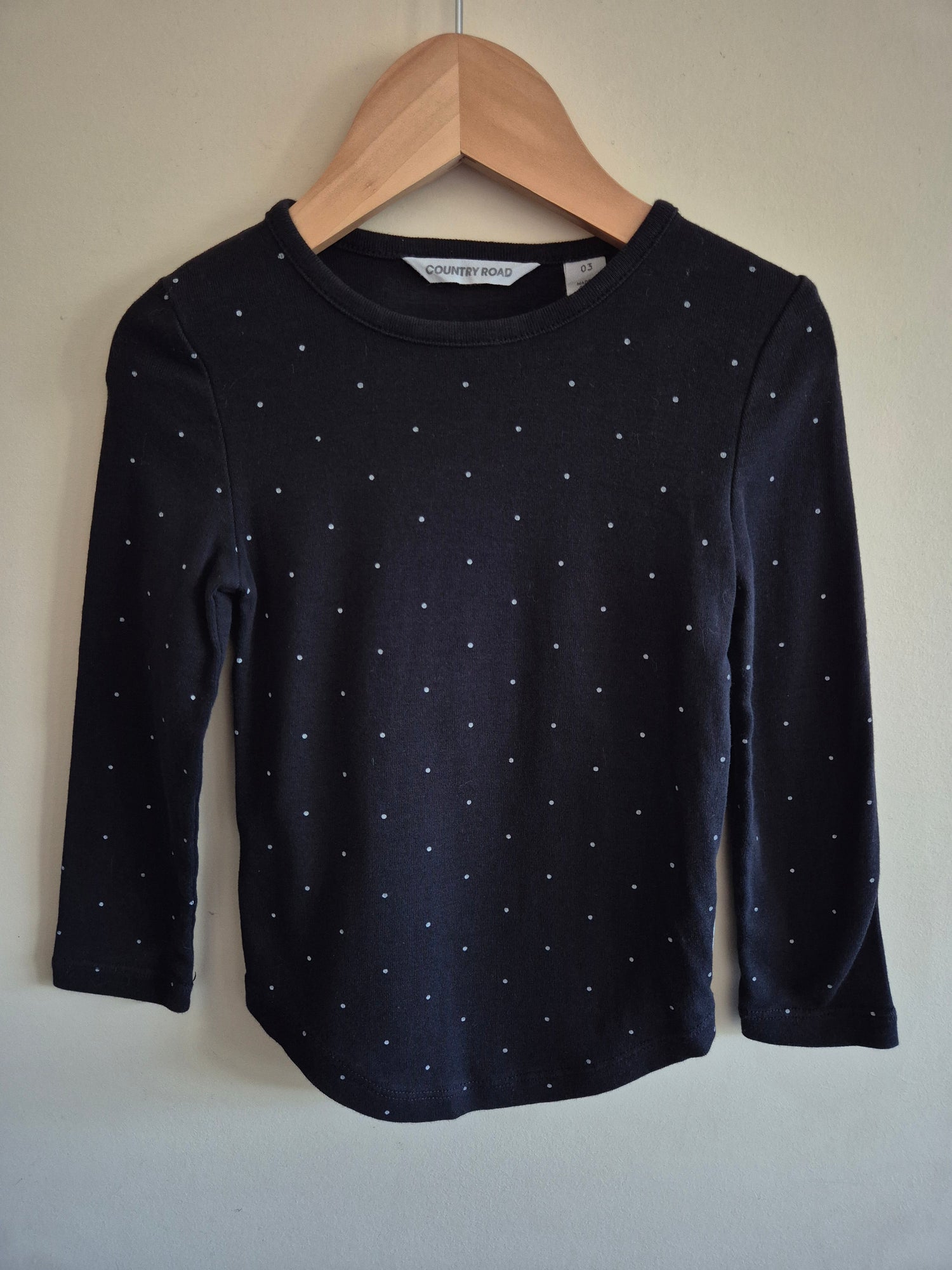 Country Road Poka Dot Long Sleeve Shirt Size 3