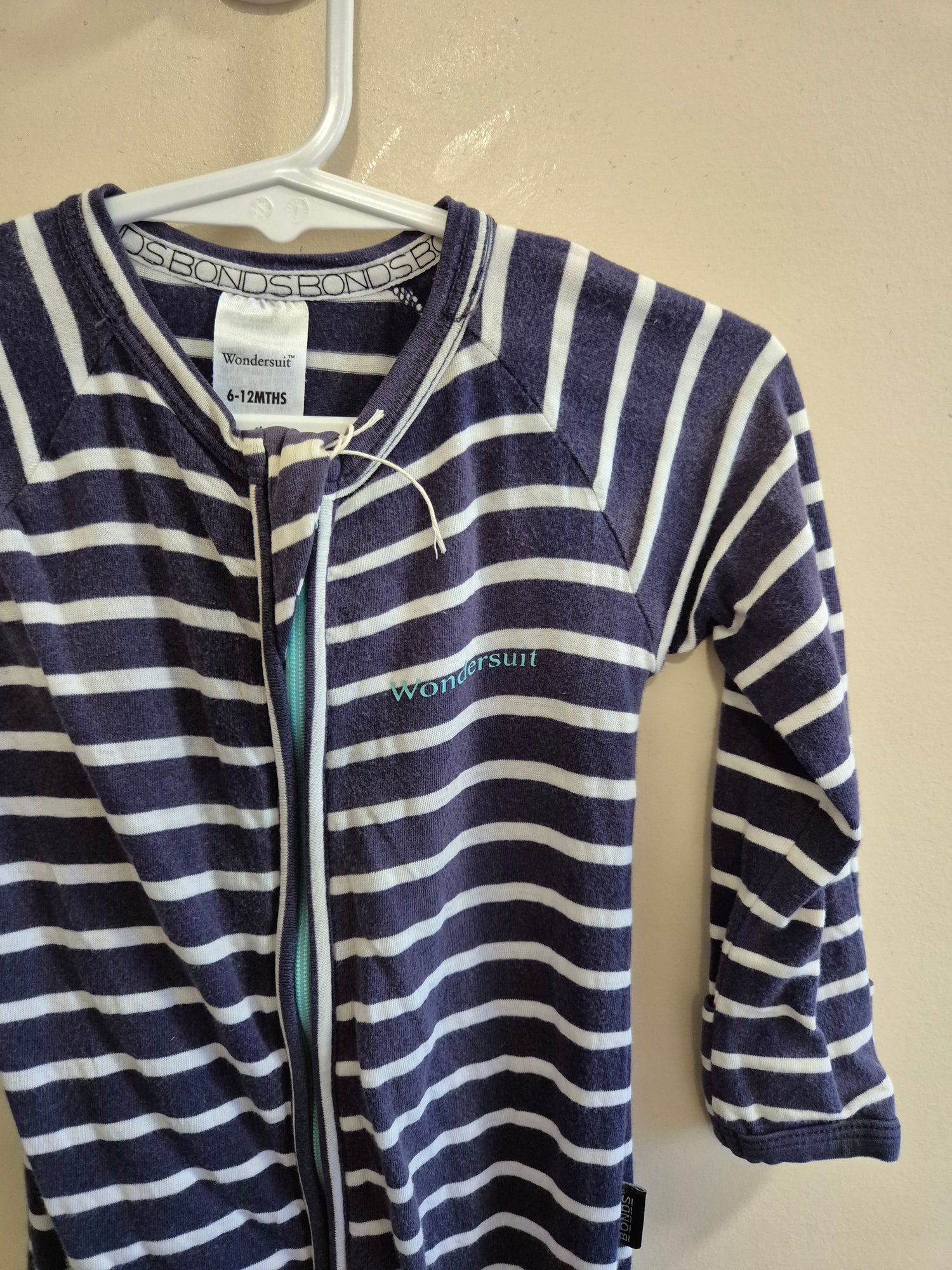 Bonds Navy Striped Wondersuit Size 0