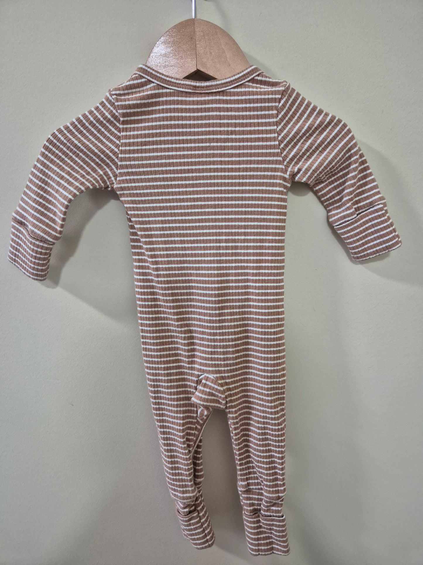 Baby Berry Brown Striped Onesie Size 000