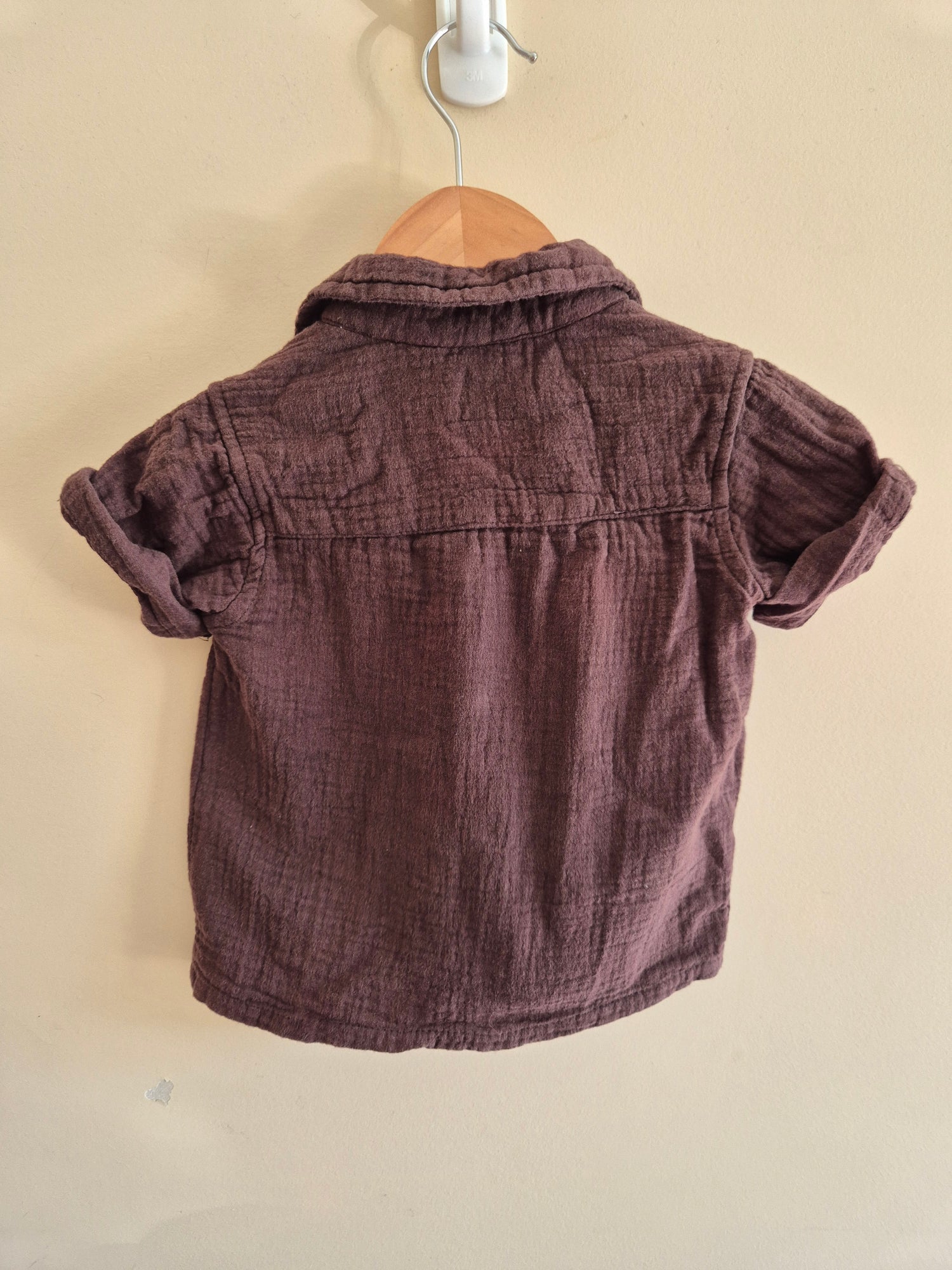 Baby Berry Chocolate Brown Button Up Shirt Size 1