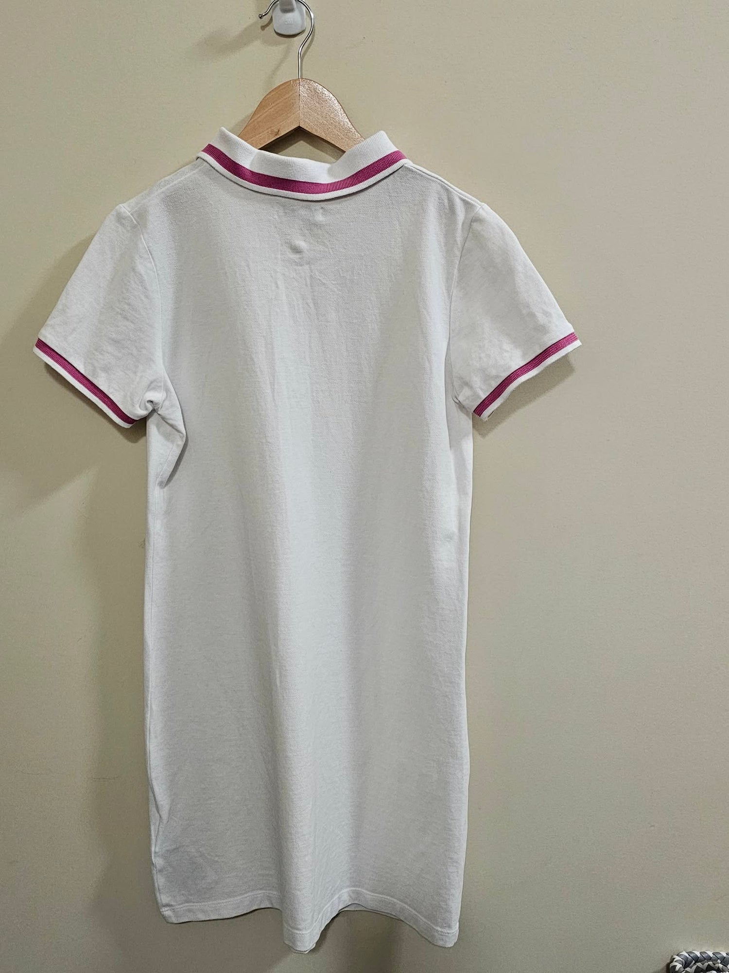 U.S Polo ASSN White and Pink Polo Shirt Dress Size 12-13