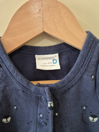 Marquise Navy Blue Bear Romper Size 000