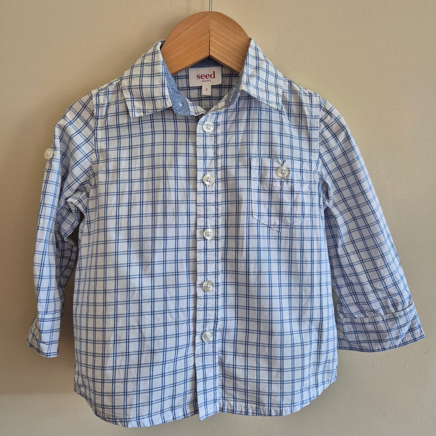 Seed Heritage Plaid Long Sleeve Shirt Size 2