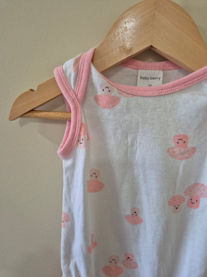 Pink Mushroom Bodysuit - 00🍄