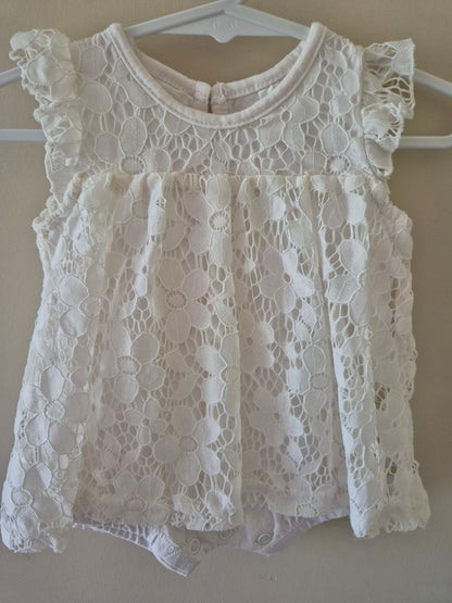 White Floral Dress Bodysuit - Size 000