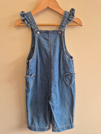 Country Road Denim Heart Overalls Size 0