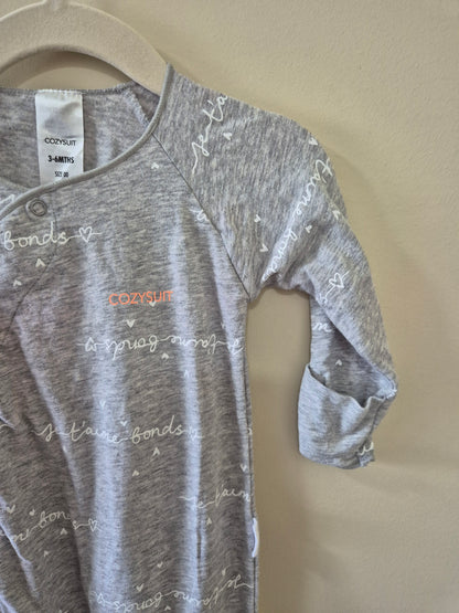 BONDS Grey Cozysuit - Size 00