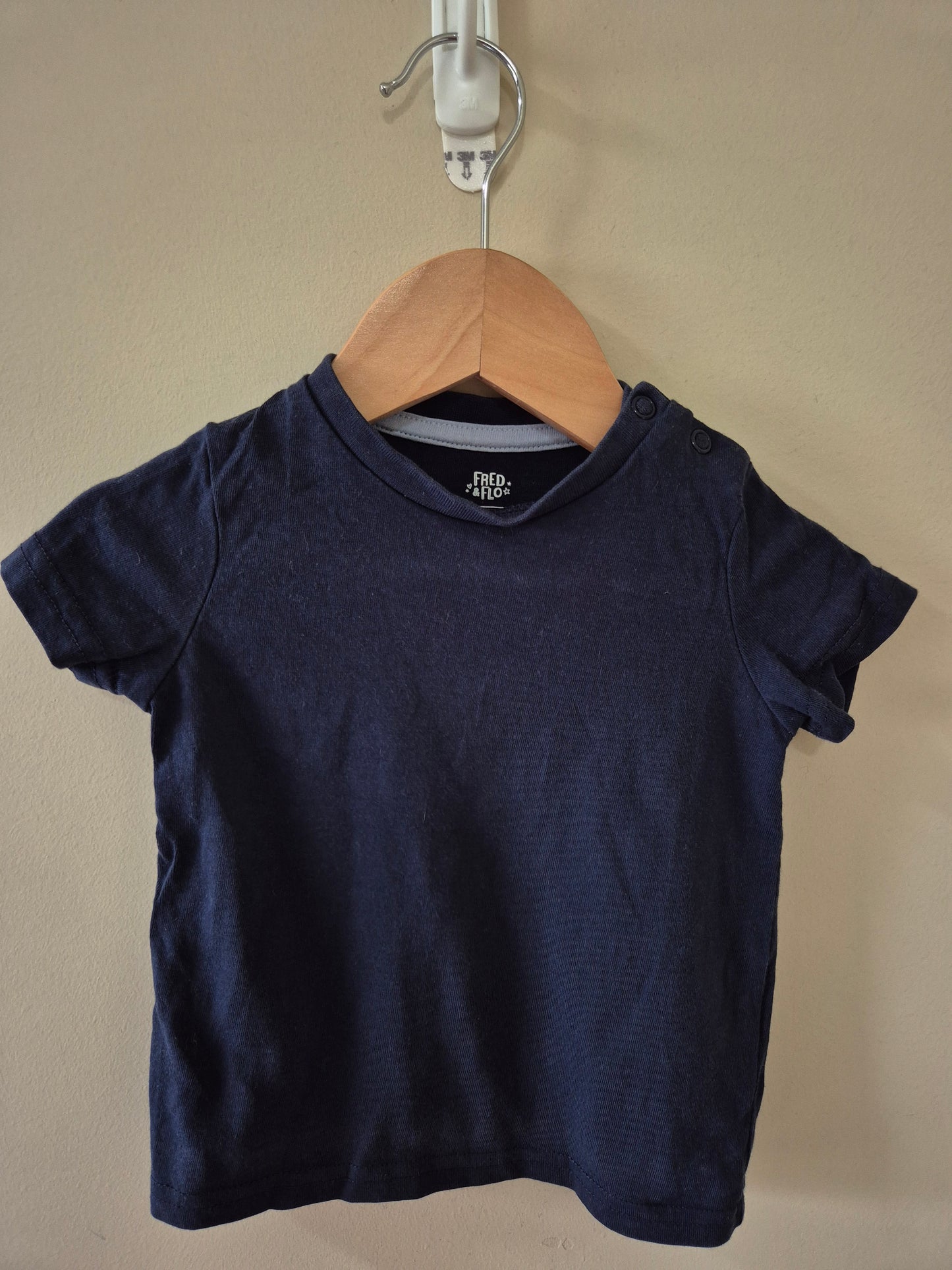 Fred & Flo Navy Cotton Shirt Size 00