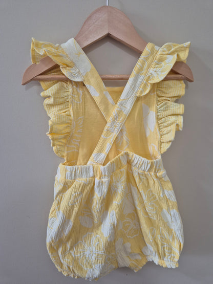 Yellow Floral Romper - Size 1