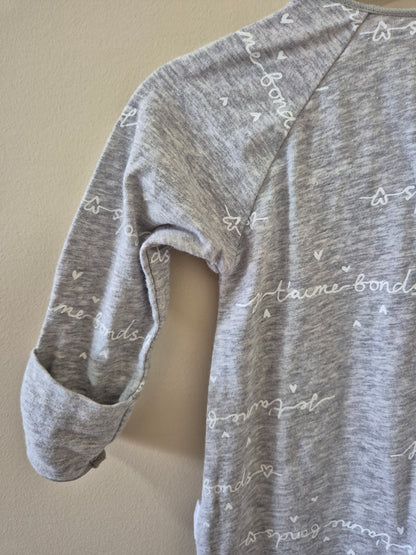 BONDS Grey Cozysuit - Size 00