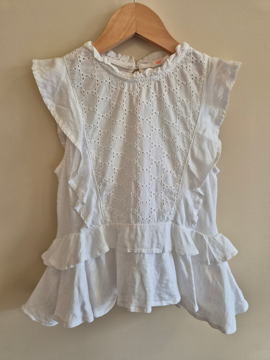 Country Road White Frill Shirt Size 5