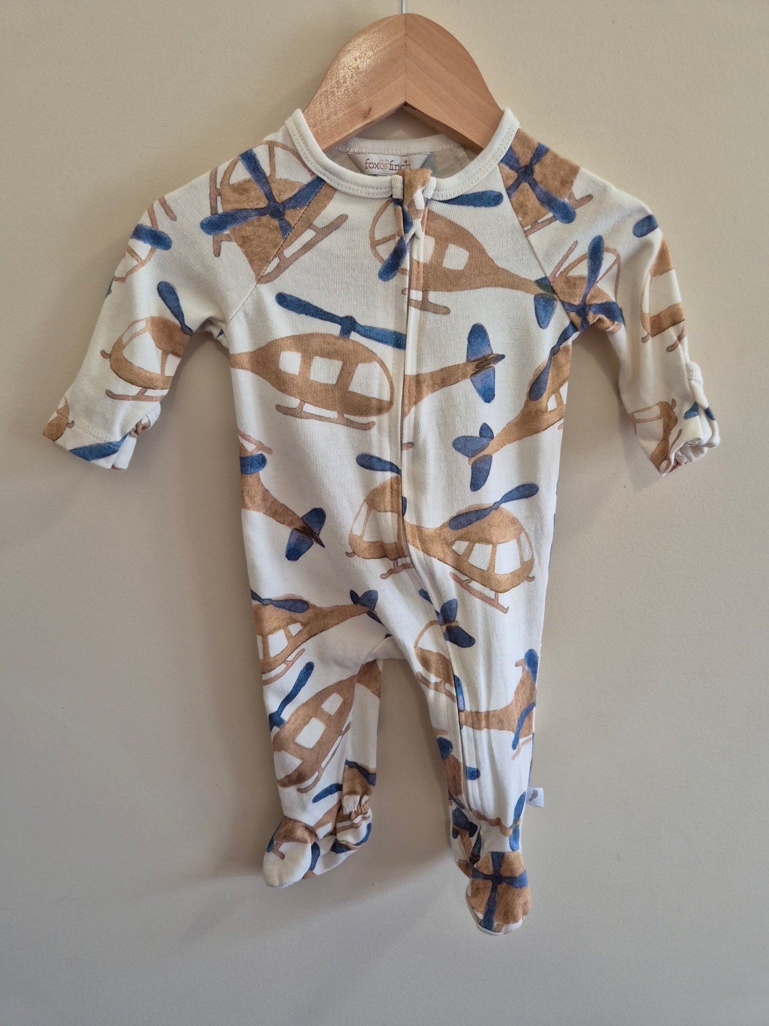 Fox & Finch Helicopter Onesie Size 000