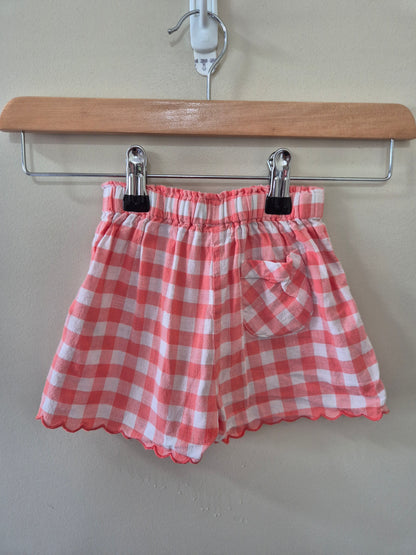 Purebaby Pink Gingham Size 1 Shorts