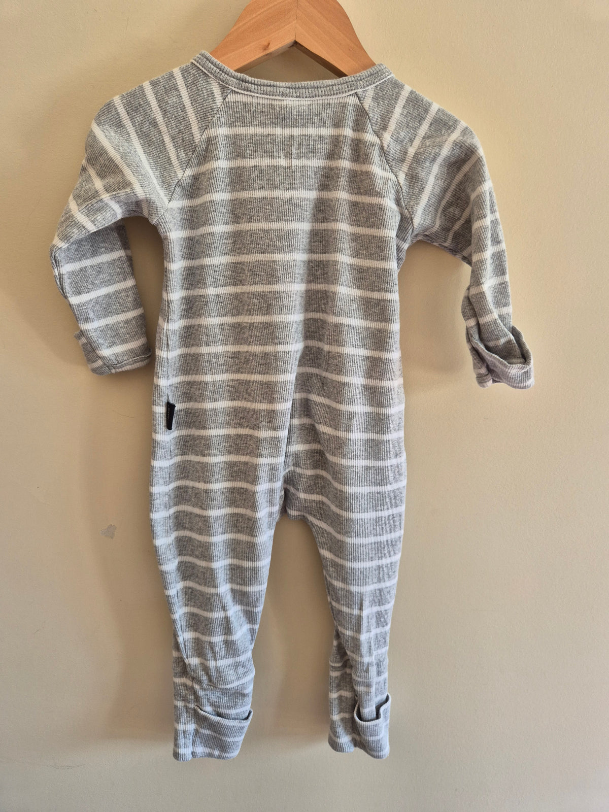 Bonds Grey Ribbed Striped Wondersuit Size 0