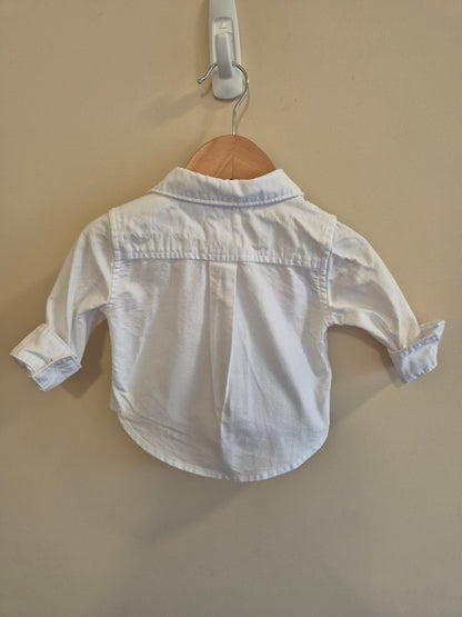Country Road Linen White Long Sleeve Shirt Size 00