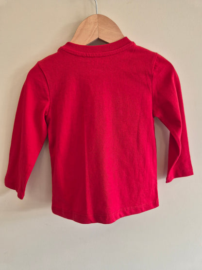 BNWT GUESS Red Logo Long Sleeve Shirt Size 12 months