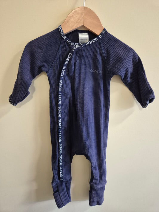Bonds Navy Cozysuit Size 000