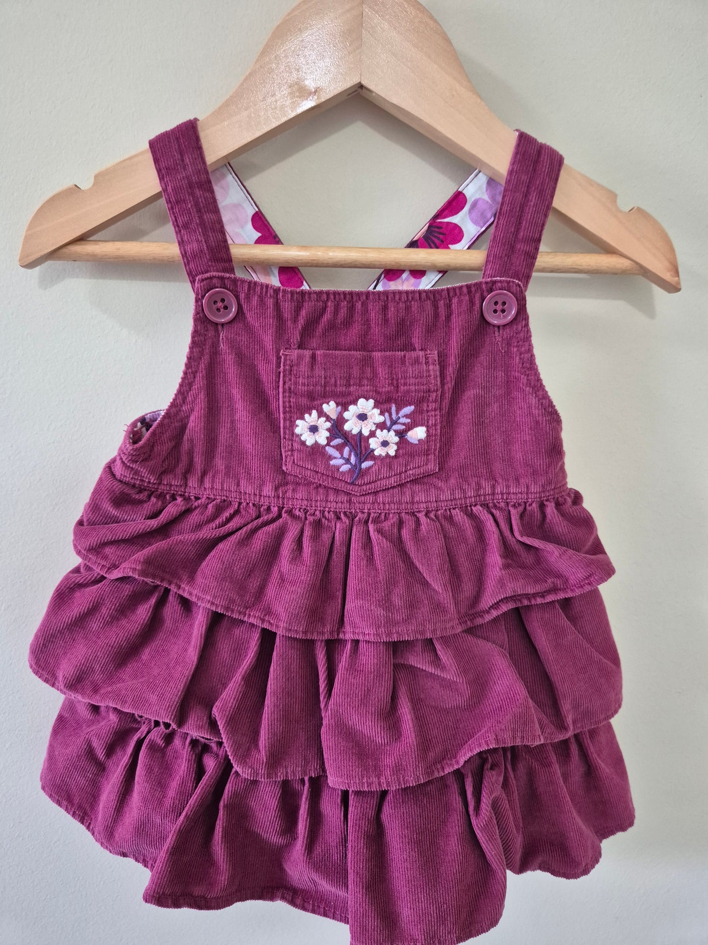 Baby Girl Floral Corduroy Dress - Size 0