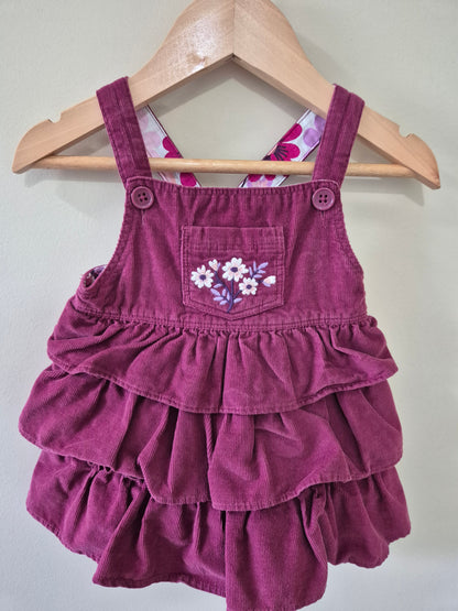 Baby Girl Floral Corduroy Dress - Size 0