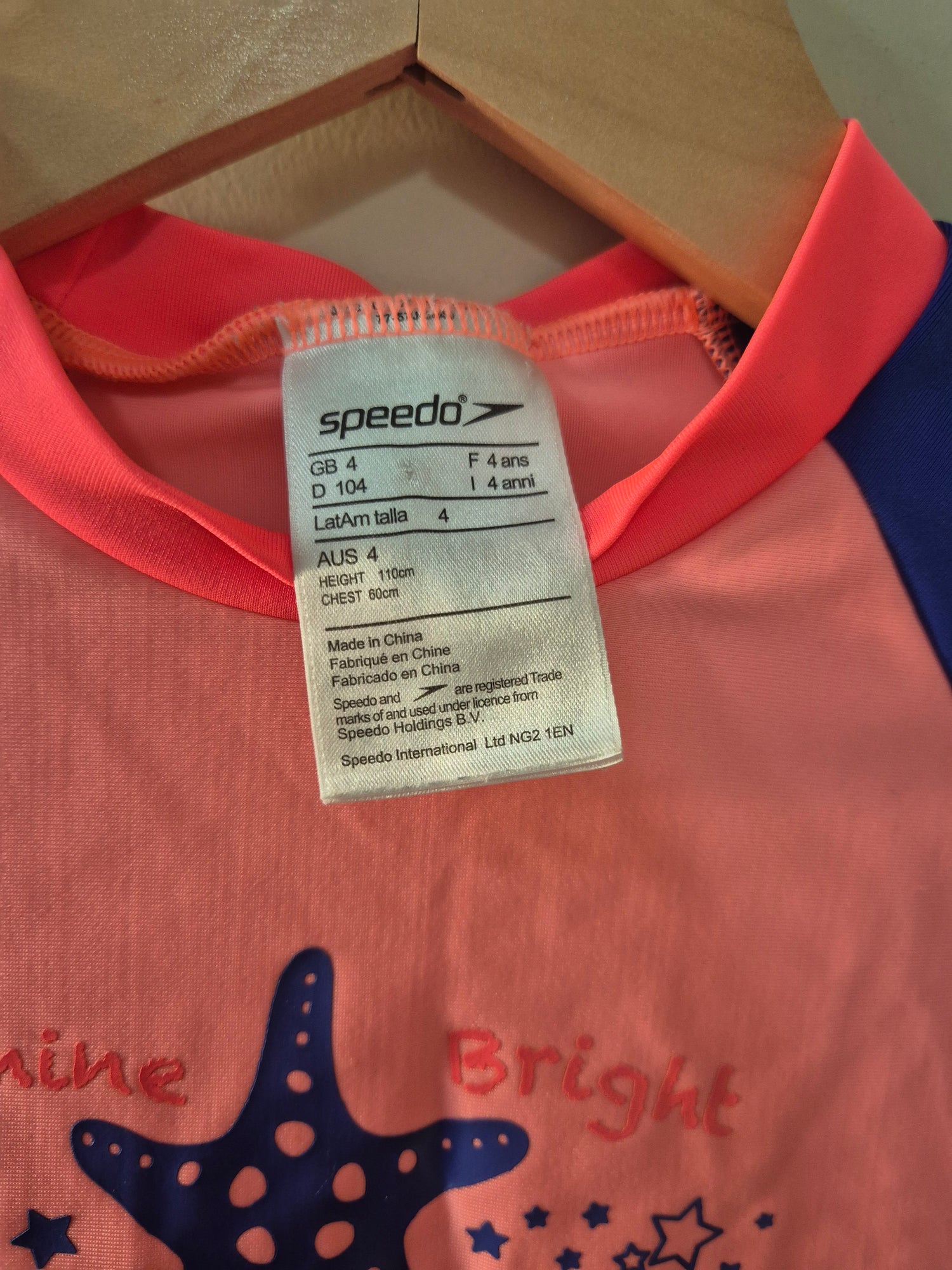 Speedo Swimwear Rashie Top Size 4