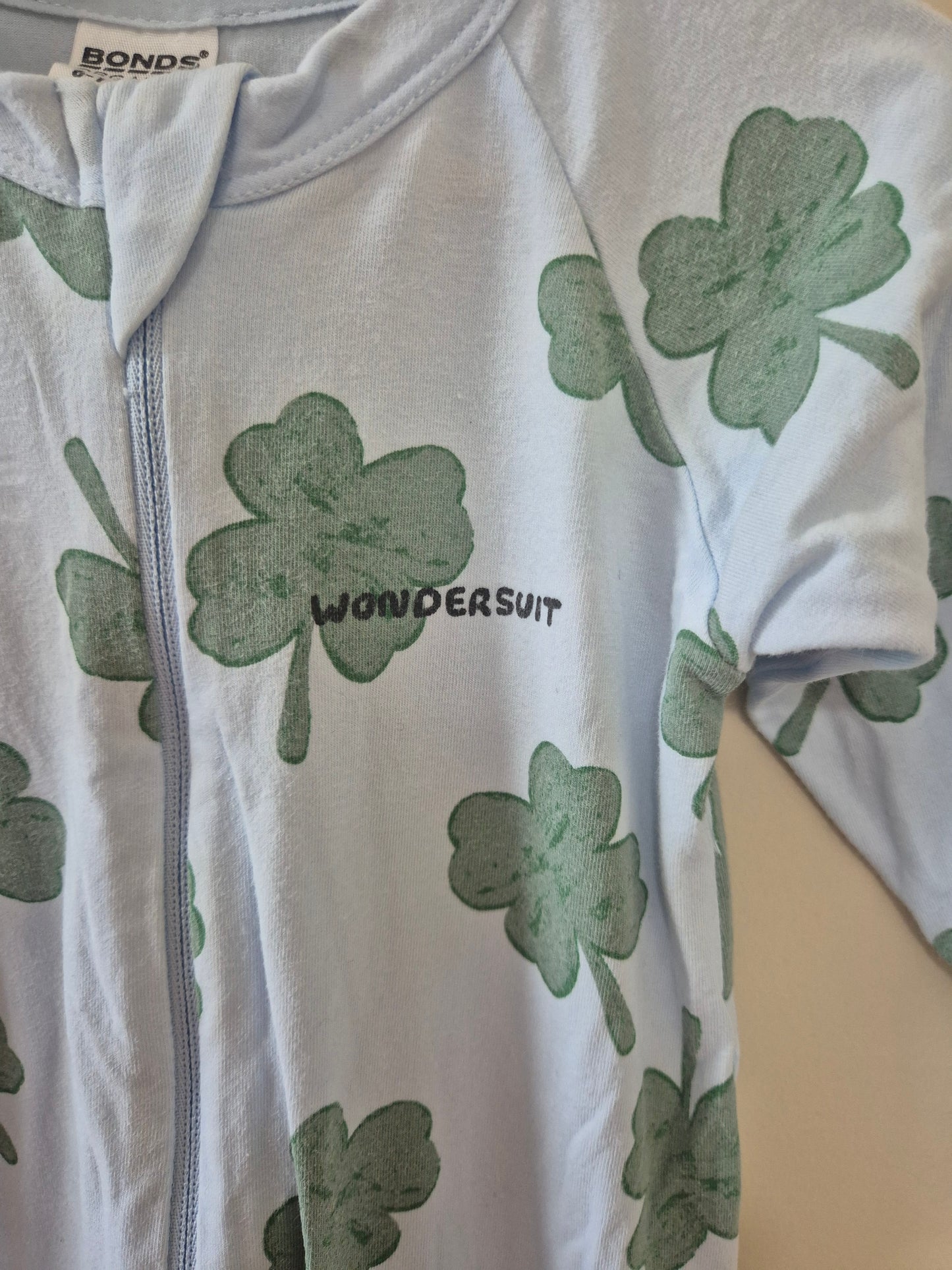 Lucky Clover Bonds Onesie Size 6-12months