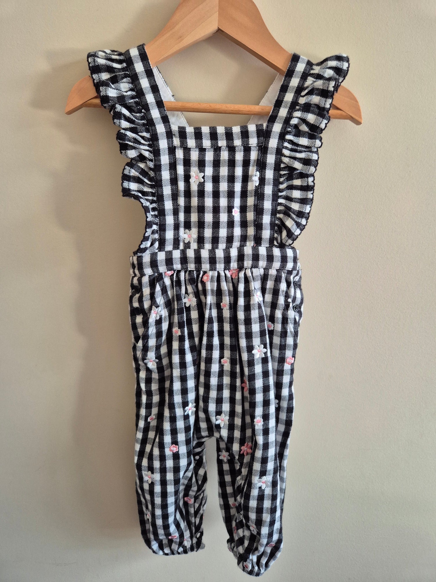 Country Road Gingham Overalls Size 0