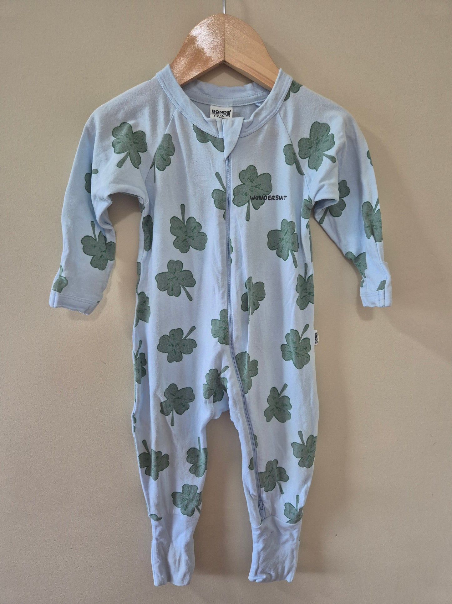 Lucky Clover Bonds Onesie Size 6-12months