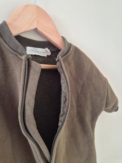 Cinnamon Baby Olive Green Fleeced Onesie Size 000