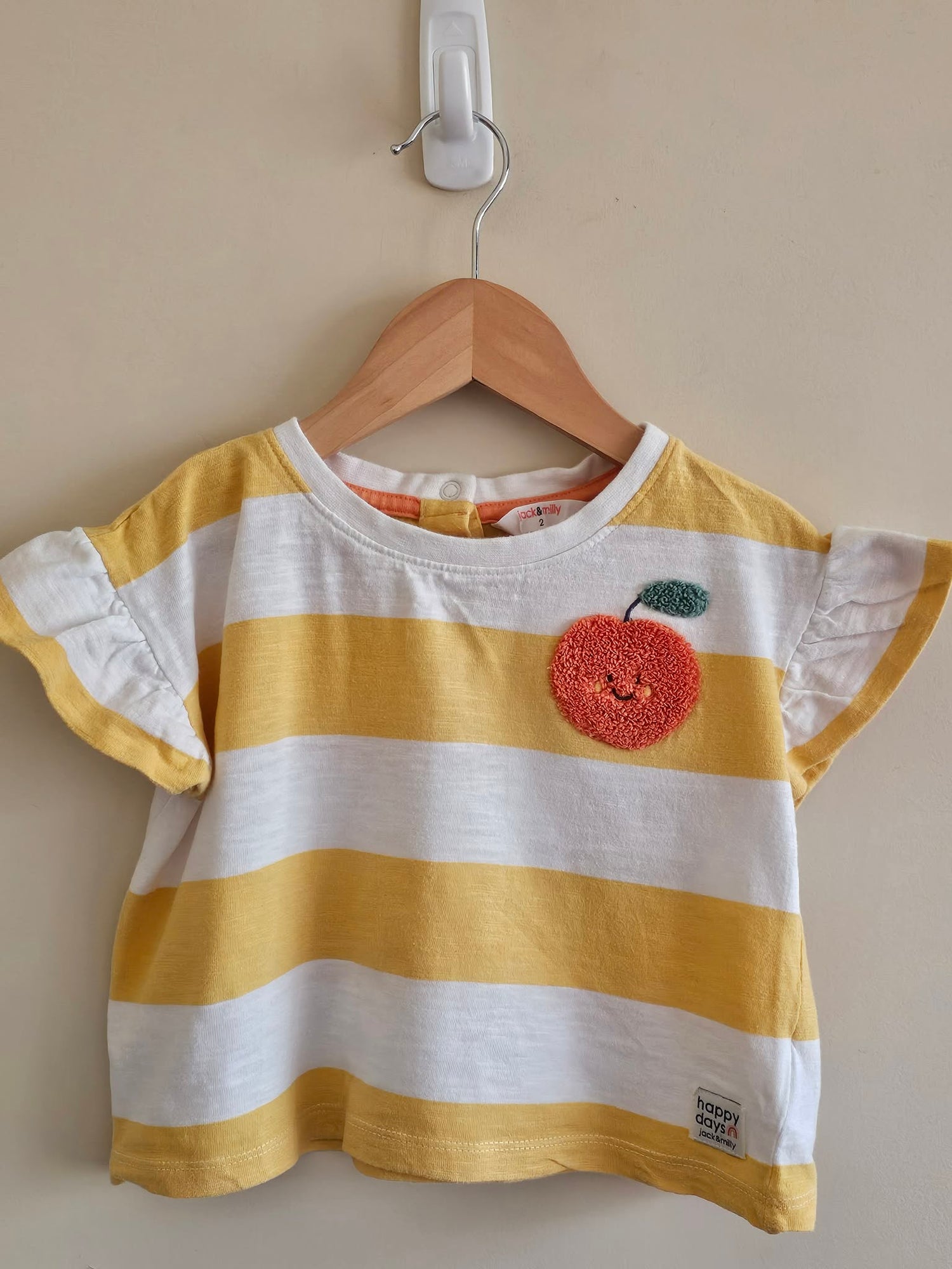 Jack & Milly Striped Peach Shirt Size 2