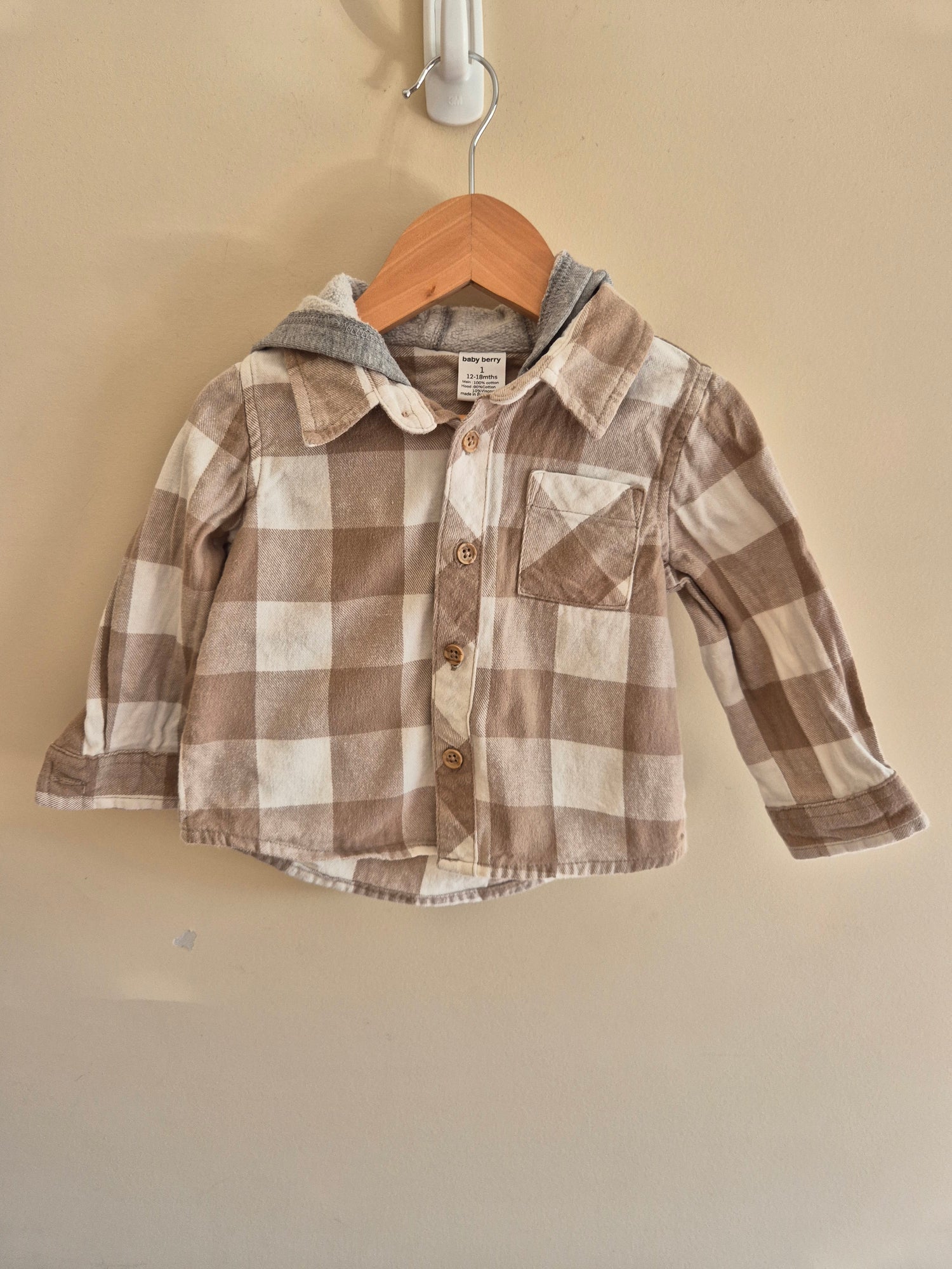 Baby Berry Flannelette Hoodie Size 1