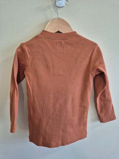 Snuggle Hunny Long Sleeve Ribbed Shirt Size 3