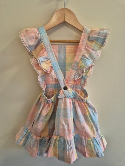 HUX Pinafore Pastel Dress Size 1