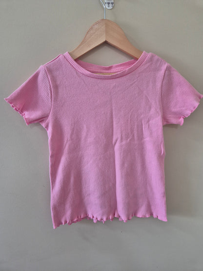 BNWT Pink Ribbed Matching Set - Size 4