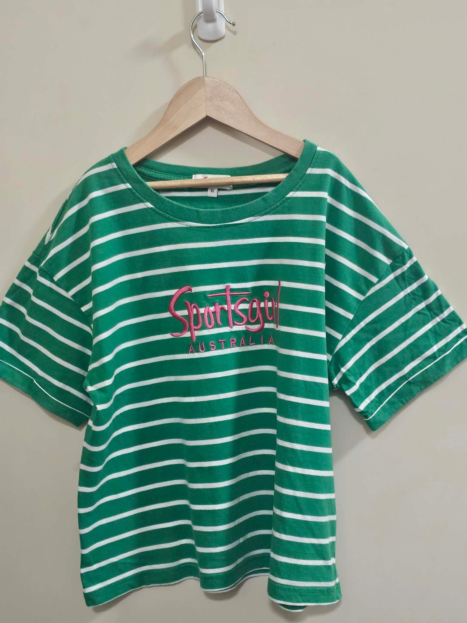 Sportsgirl Green Striped Shirt Size XS (12)
