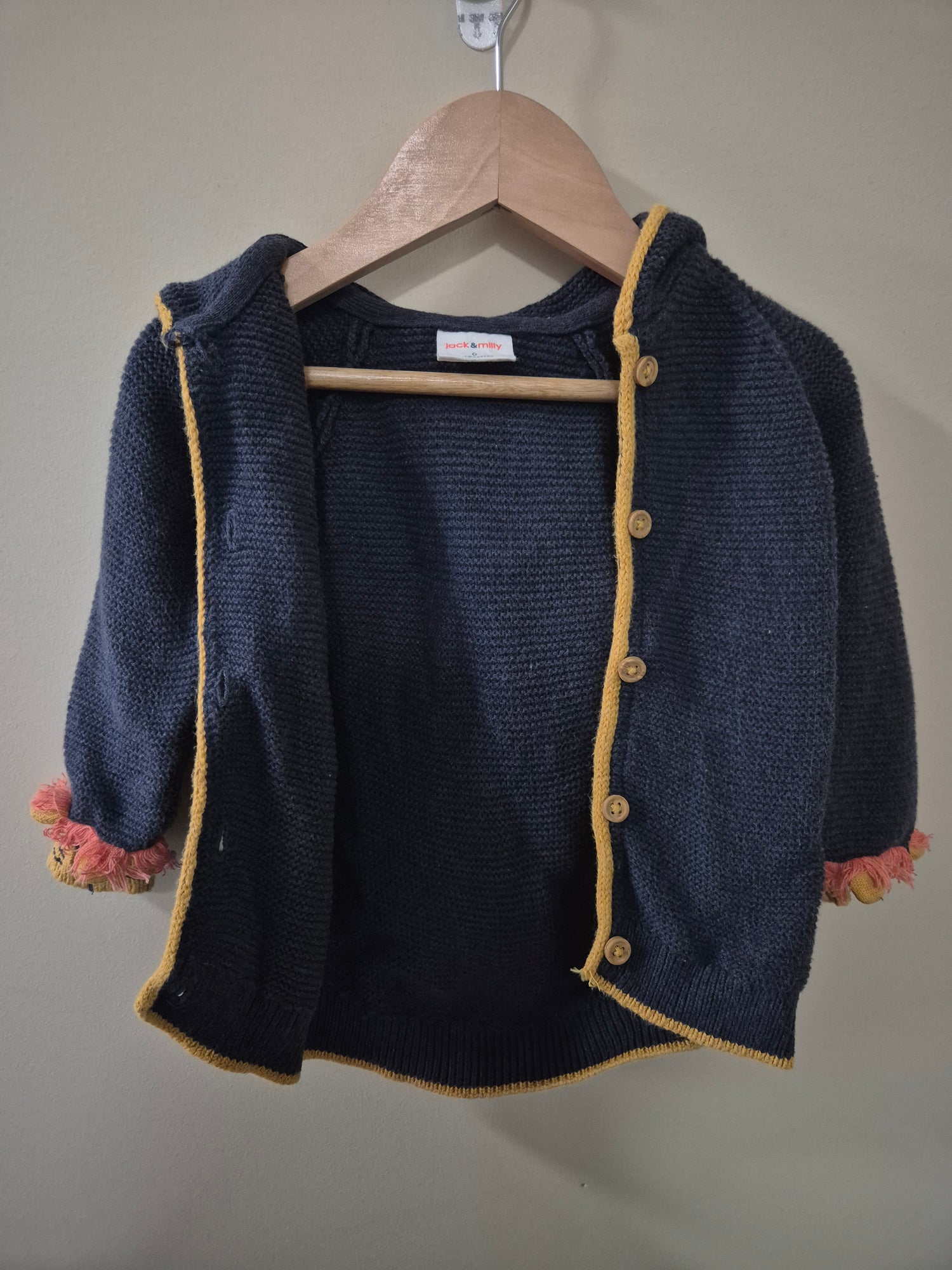 Jack & Milly Knitted Lion Cardigan Size 0