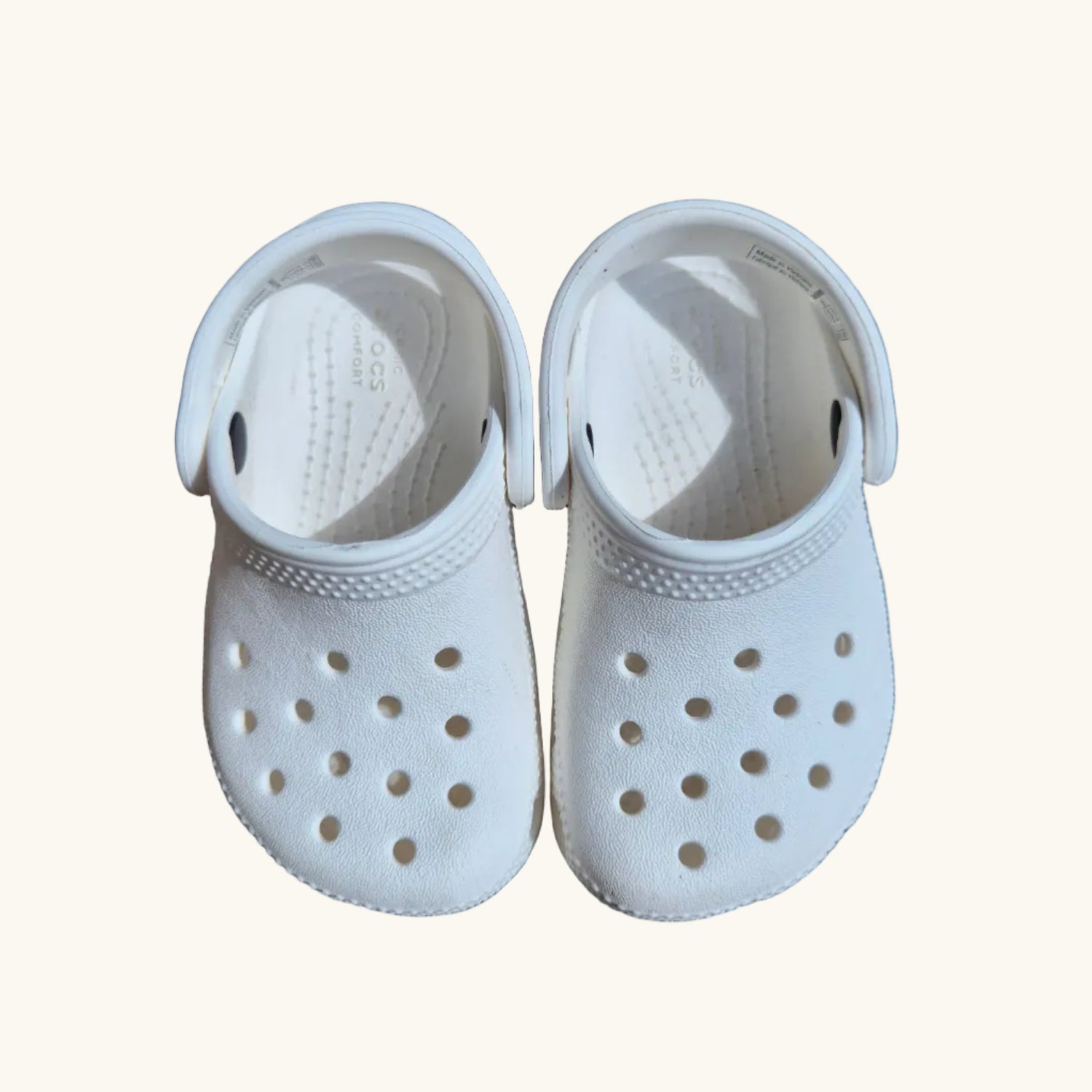 White CROCs Size C6