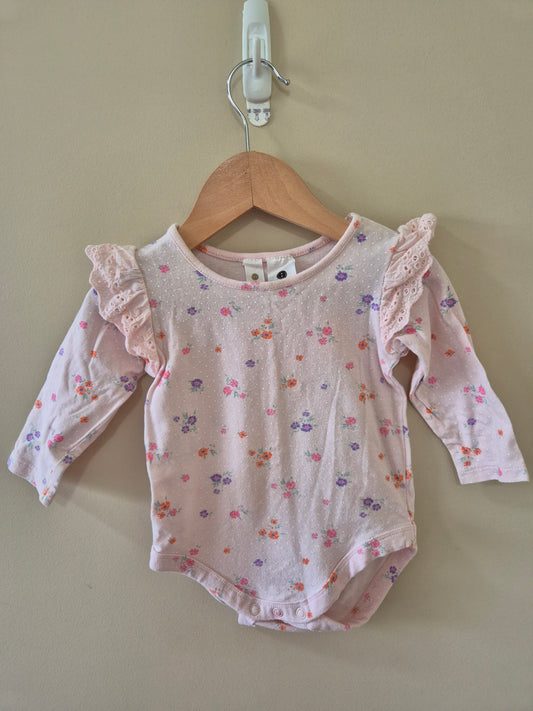Dymples Frill Pink Bodysuit Size 0