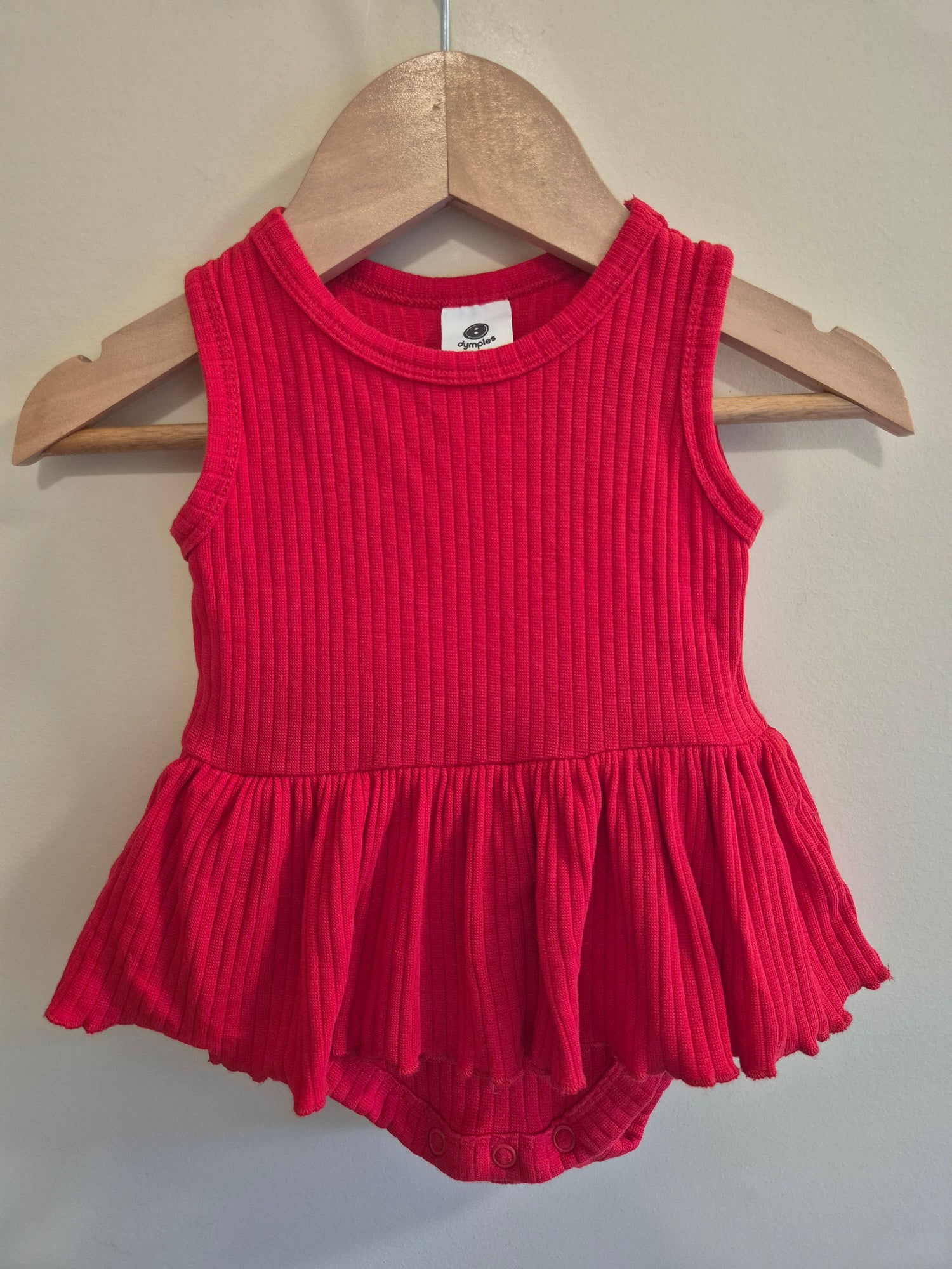 Dymples Red Ribbed Bodysuit Dress Size 00