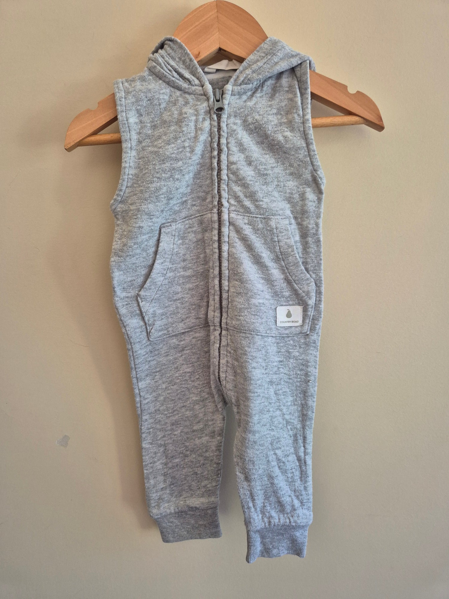 Country Road Grey Hooded Romper Size 000